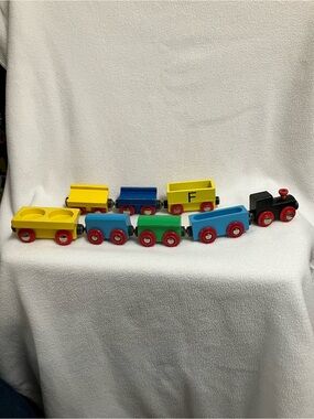 Vintage Wooden Pull-Along Train Set - Multicolor Kids Toy. Brio?